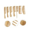 Baluue Natural Bamboo Wooden Hair Brush Set Wide Tooth Prevent
