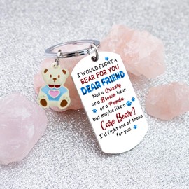 Uerifr Long Distance Friendship Gifts For Women Best Friend Keychain Gifts For Best Friend Cute Bear Keychain Gifts For Bestie Bff Birthday Gifts For Women Sister True Friend Keychain Ideas