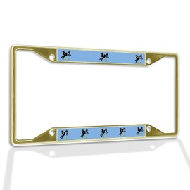 Fastasticdeals Metal Insert License Plate Frame Cow Jumping Over The Moon Weatherproof Car Accessories Gold 4 Holes Solid Insert
