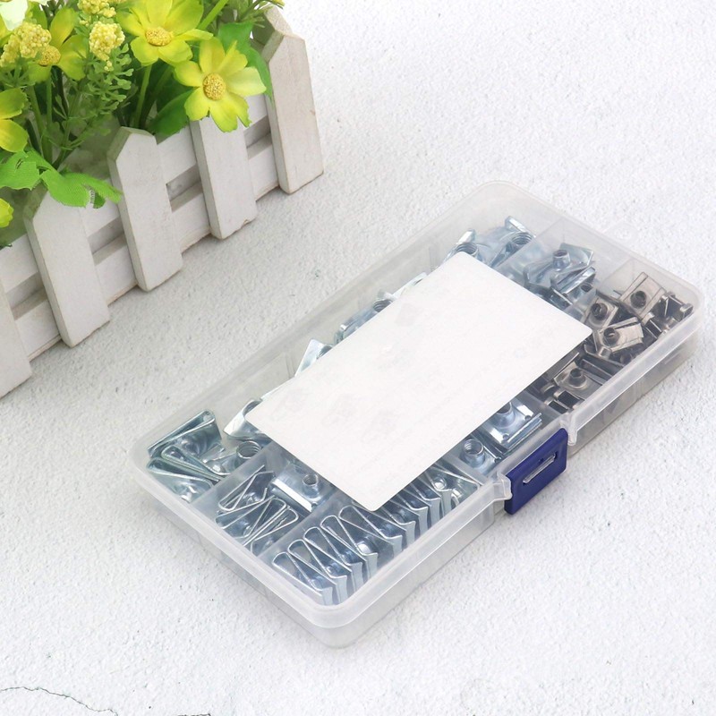 YINETTECH 80Pcs Thread Clip Nut Set, U-Shaped Nut M4 M5