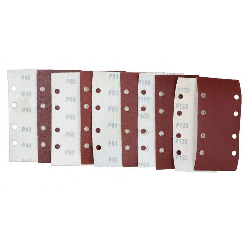 Hook/Loop 1/3 Sheet Sanding Sander Sandpaper Pads 20 Pack Mixed