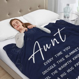 Aunt Blanket - Best Aunt Ever Gift From Niece Nephew for Birthday, Mother's Day - Throw Blanket 50"x60"