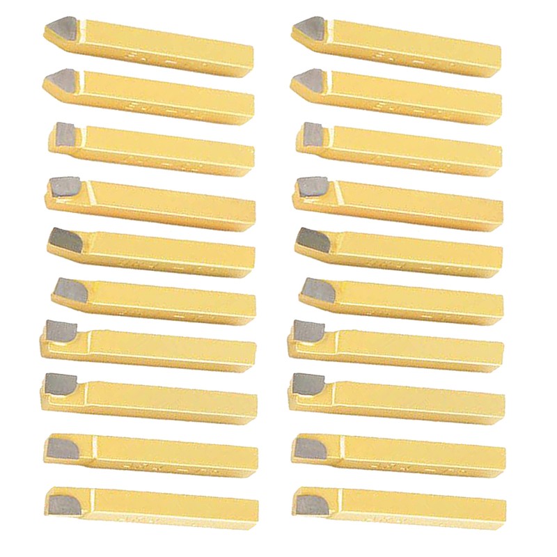 20Pcs 1/4” Lathe Tools Carbide Tipped Welding Milling Cutting Turning