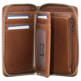 Mala Leather Bloomsbury Collection Leather Zip Around Wallet RFID 1048_17 Tan