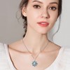 POTOPYY Lotus Necklace S925 Sterling Silver Yoga Lotus Flower Pendant