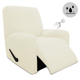 Easy-Going 4 Pieces 100% Dual Waterproof Recliner Cover Stretch Soft Couch Cover for Dogs, Sofa Slipcover for Recliner Couch Leakproof Furniture Protector for Kids, Pets Ivory