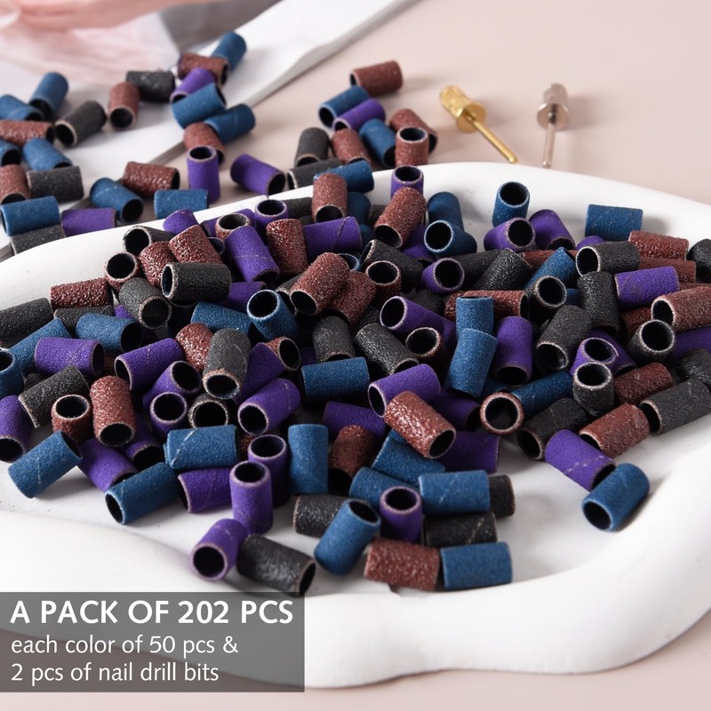 Sanding Bands for Nail Drill, 200 Pcs Nail Sanding Bands