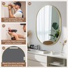 JENBELY Gold Oval Mirror, 17x30 Inch Pill Shaped Metal Frame
