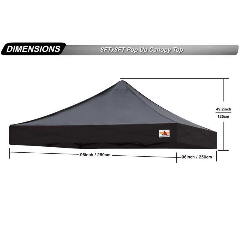 ABCCANOPY Replacement Canopy Top for Pop Up Canopy Tent (8x8,