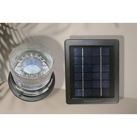 Solar LED Beacon for Lawn Lighthouses. Multi-Function: Choose Revolving, Blinking, Steady Modes. Automatic Dusk to Dawn Operation. Place Solar Panel up to 16 ft. Away.