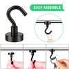 MIKEDE Black Magnetic Hooks, 28Lbs Heavy Duty Neodymium Magnets with