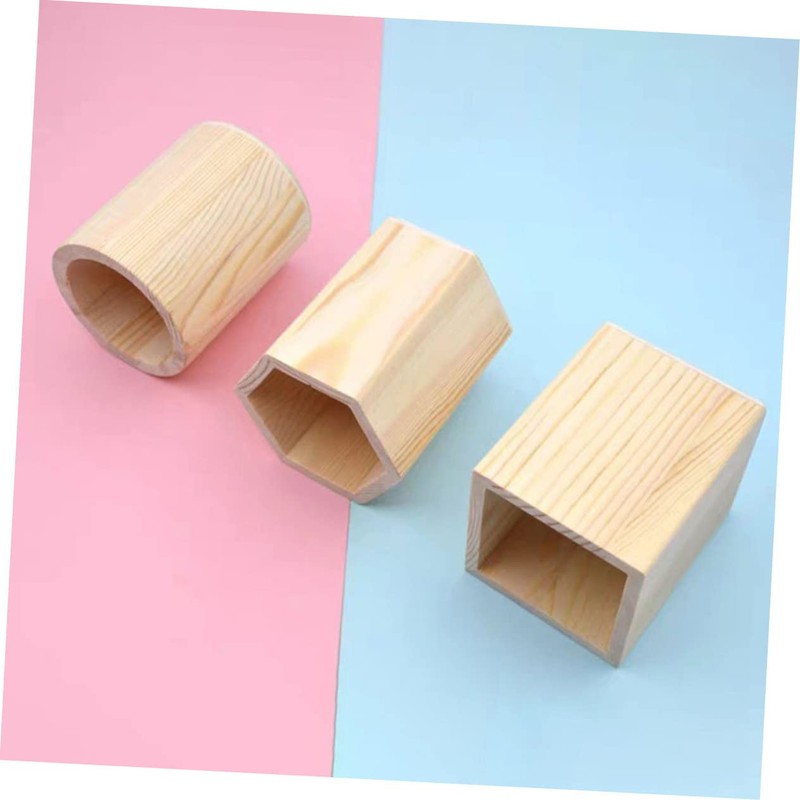 Operitacx Sets Wooden Desktop Stationery Holder Pen Pencil Succulent Pot