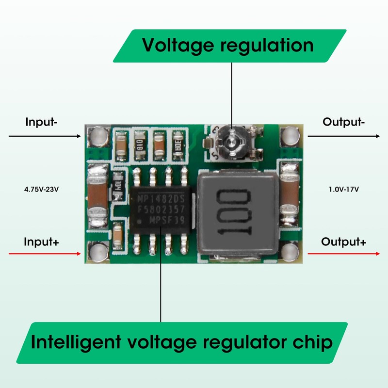 Pack of 6 DC-DC Step Down Converter Mini 360, Adjustable