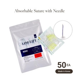 LINELIFT by Y2SKIN KOREA, PDO MONO Threads for Face & Lifting, PDO smooth Threads, Production of Collagen - Sharp Tip, 50pcs (30G, 25mm-30mm)