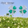 Flyow St Patricks Day Clover Earrings for Women 925 Sterling
