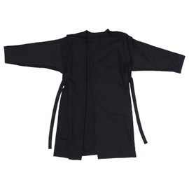 FOMIYES Salon Robes: Hair Salon Smock for Clients - Professional Fabric Salon Smock Kimono Style, Black Haircut Cape Barber Apron