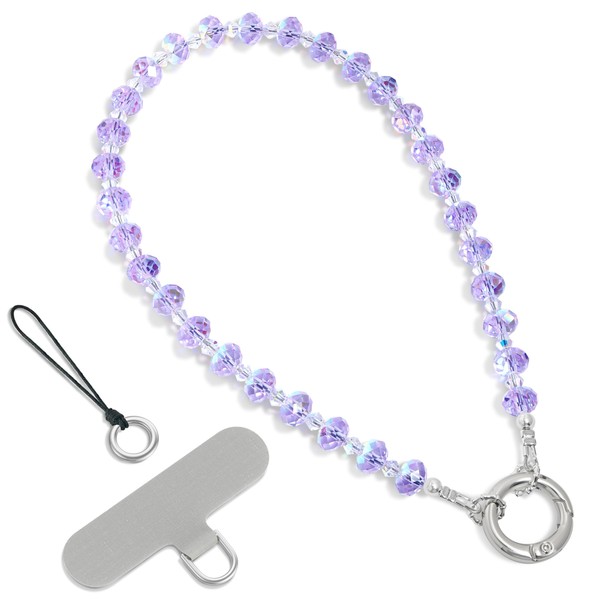 SURPHY Phone Charm, Crystal Glitter Phone Strap with Keychain &