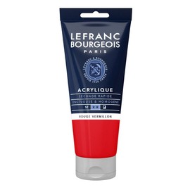 Lefranc & Bourgeois 300350 Fine Aycrl Paint 80ml Tube Homogeneous Texture, Highly Pigmented, Good Coverage, Creamy, Feurigrot