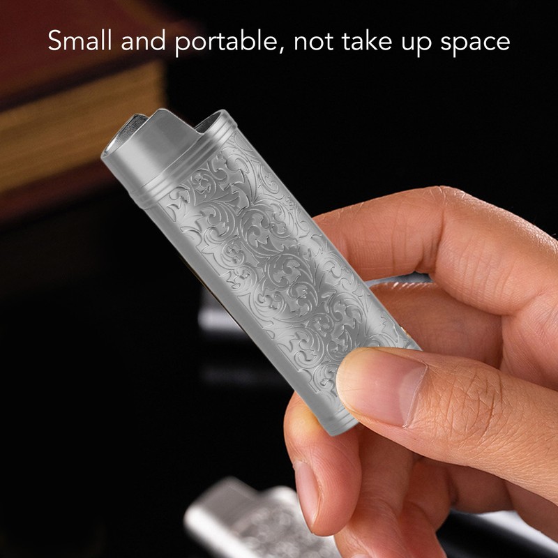 2 Pcs Lighter Case Zinc Alloy Vintage Floral Stamped Classical