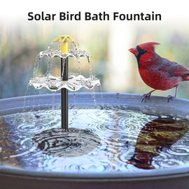4W Solar Fountain Pump for Bird Bath with 9 Nozzles Solar Powered Water Fountain Pump for Garden Pond Pool Fish Tank Aquarium and Outdoor