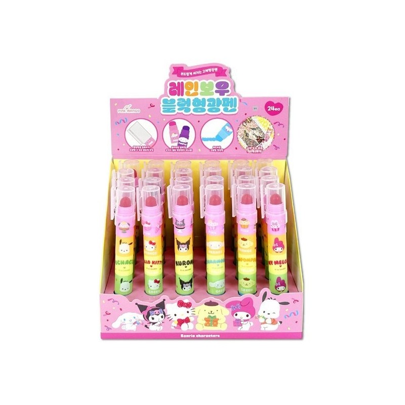 Sanrio Rainbow Block Highlighters 24-Piece Box Character Solid Deco Pens