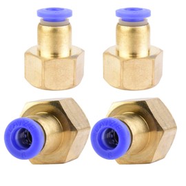 Pack of 4 6 mm Pipe Outer Diameter x 3/8 Inch PT Female Thread Straight Screw Connection Pneumatic Connection Push In Connection Industrial Quality Plug Connections Inline Pneumatic Connection