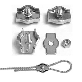 20 Pcs stainless steel simplex wire rope cable clamp/wire rope clamp（1/8 in. M3）