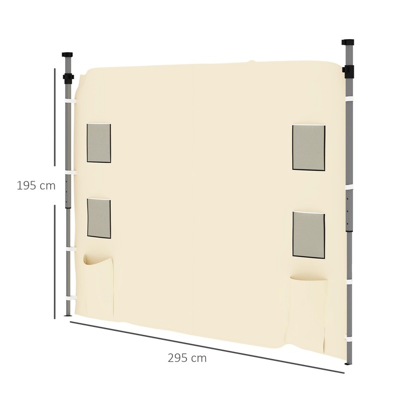 Outsunny Gazebo Side Panel, Canopy Sidewall Panel with 4 Mesh