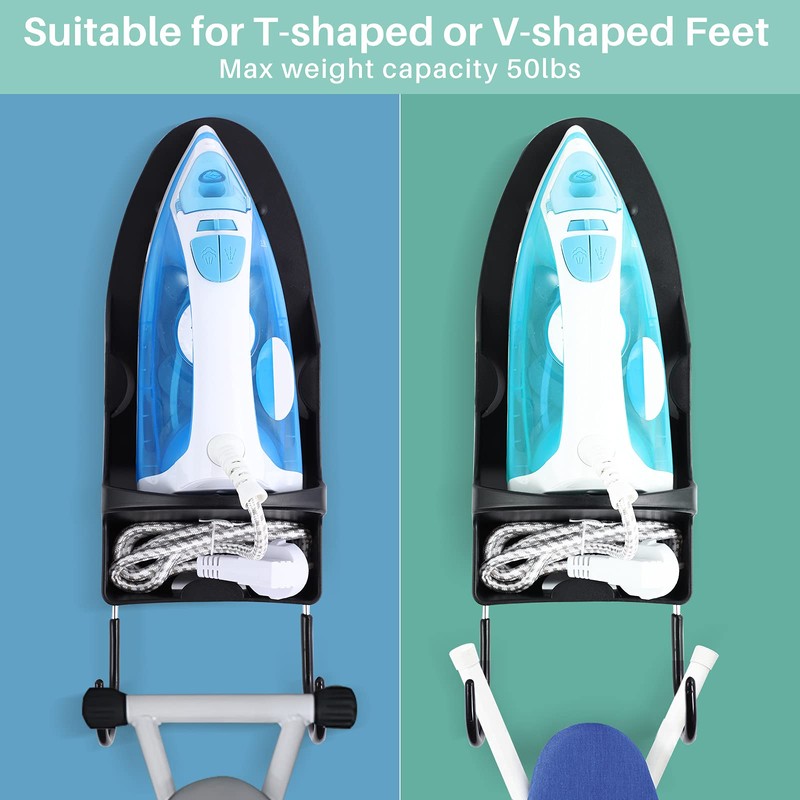Ironing Board Hanger Wall Mount, Iron Hanger with Ironing Board