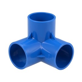 sourcing map 3-Way PVC Angle Fitting 40 mm, Pack of 2 T-Corner Screw Connection Irrigation Sprinkler Blue