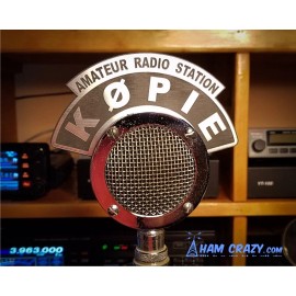 Astatic D-104 Microphone 2 Line Callsign Flag - Ham Radio-Amateur Radio-CB