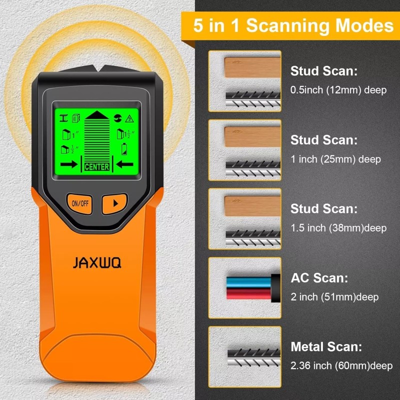 JAXWQ 5 in 1 Stud Finder Tool w/Microprocess