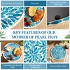 Chunful 10.4 Inch Mother of Pearl Round Serving Tray Wood