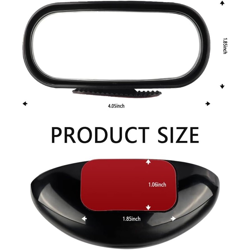 Espejo para punto ciego HD para coche, espejo retrovisor gran