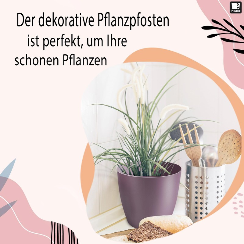 TULMERO Matte Flower Pot, Plastic Planter, Decorative Pot for Large