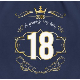 Shirtracer - 18th Birthday - Eighteen Princess Girl 2004 - Gym Bag and Cloth Bag Made of Cotton, 3 Navy Blue, Einheitsgröße