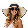 Barelove Sun Visor Hats for Women Wide Brim Straw Ponytail