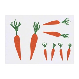 4 x 'Two Large Carrots ' Temporary Tattoos - Water Resistant, Skin-Safe, Non-Toxic Transfers, Mixed Sizes (TO00070972)
