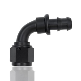 MONOKING 6AN 90 Degree Push Lock Hose End Fitting Aluminum Black
