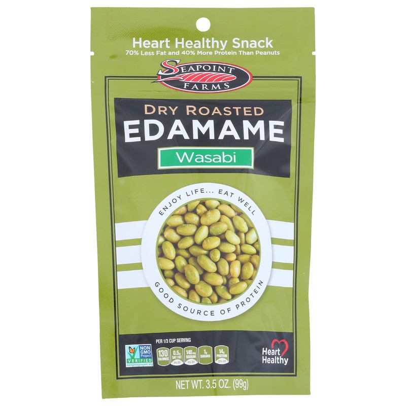 Seapoint Farms Dry Roasted Edamame, Wasabi, 3.5 Oz