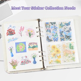 The Left Bridge Release Raper for Stickers Storage, Large Double-Sided Release Paper Set, 40 Sheets Blank Release Paper Binder Refills and 10 Inserts (2 Slots), for A5 Sticker Storage Binders