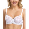 Wingslove Sujetador balconette sin relleno de cobertura completa para mujer,
