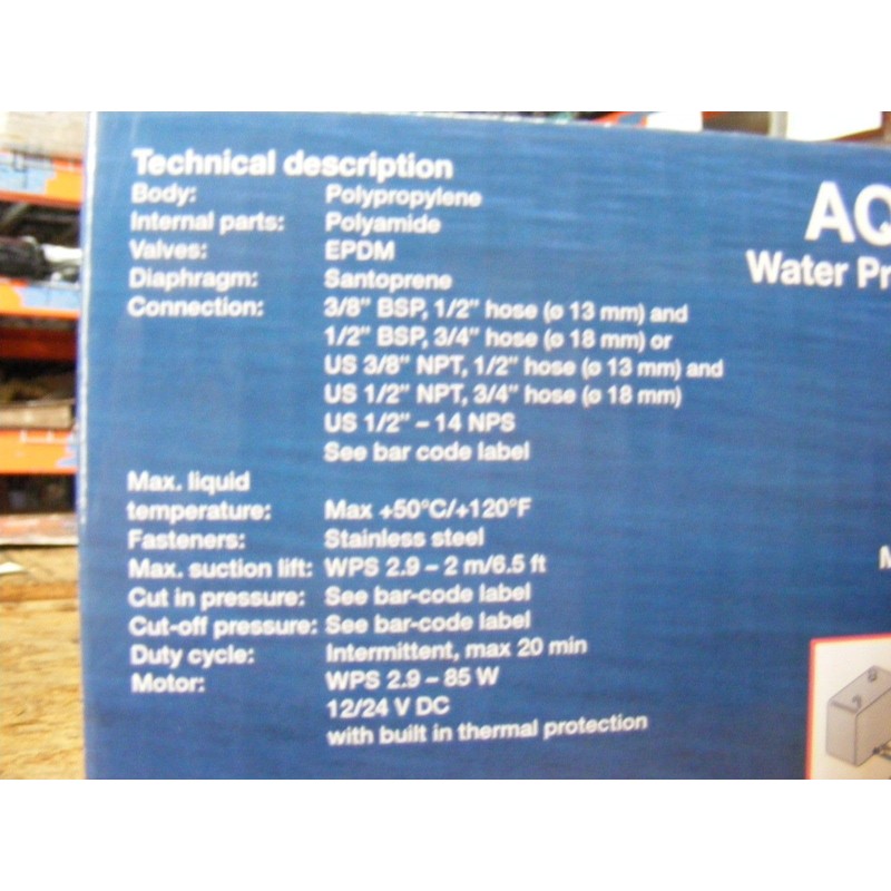 Johnson Pumps - 10-13405-103 Aqua Jet WPS 2.9 GPM 12V
