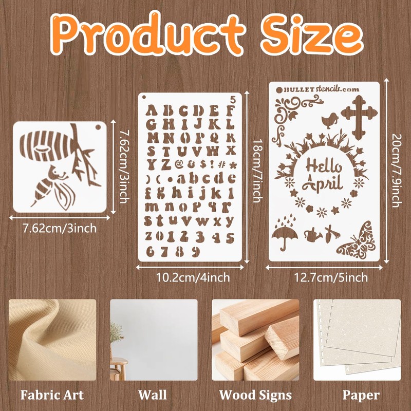 BATHRINS 96 Pcs Stencils Set for Painting Reusable Stencil Crafts