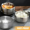 Aynaxcol Stainless Steel Rice Bowl with Lid, Set of 2,