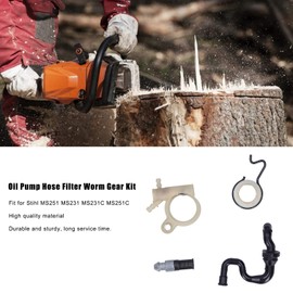 Cikonielf Oil Pump Chainsaw Worm Gear Chainsaw Filter Hose Filter Worm Gear Kit Fit for Stihl Ms251 Ms231 Ms231C Ms251C Chainsaw