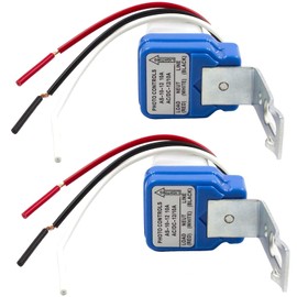 Greluma 2pcs AC/DC12V 10A Automatic Auto On Off Photocell Light Switch Photo Switch Light Sensor Switch