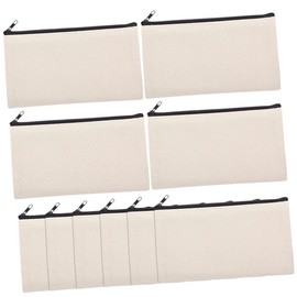 CORHAD 10pcs Sublimation Blank Makeup Bags Canvas Pencil Cases Zipper Craft Bags for Lightweight and Portable Includes Tassel Kit