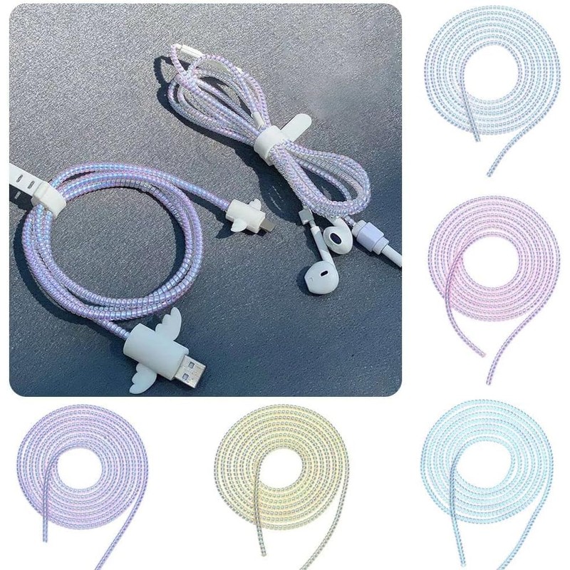 Spiral Cable Protector,Chargers Data Cable Protect Sleeve,Headphone Cable Saver for