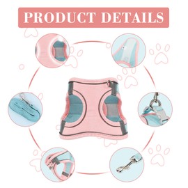 Cat Harness Lead Set for Walking Escape-Proof Cat Harness with Leash Set Adjustable Reflective Strips Vest Harnesses Pet Harness with Reflective Strap for Cat,Kitten,Puppy (S （2-5LB）)